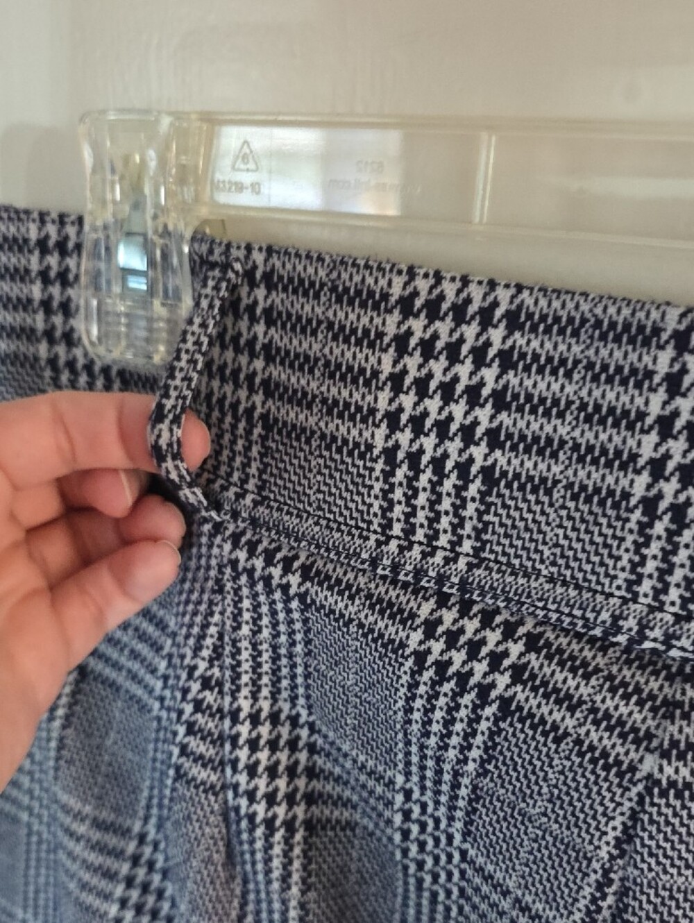 Halara Navy & White Plaid Flare Pants - Picture 5 of 5